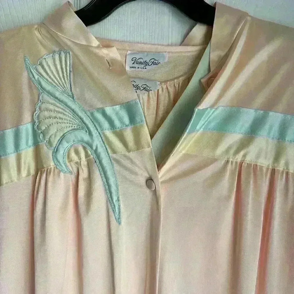 VANITY FAIR Vintage Floral 2pc Nightgown & Matching Robe Set Size M USA - Picture 2 of 7